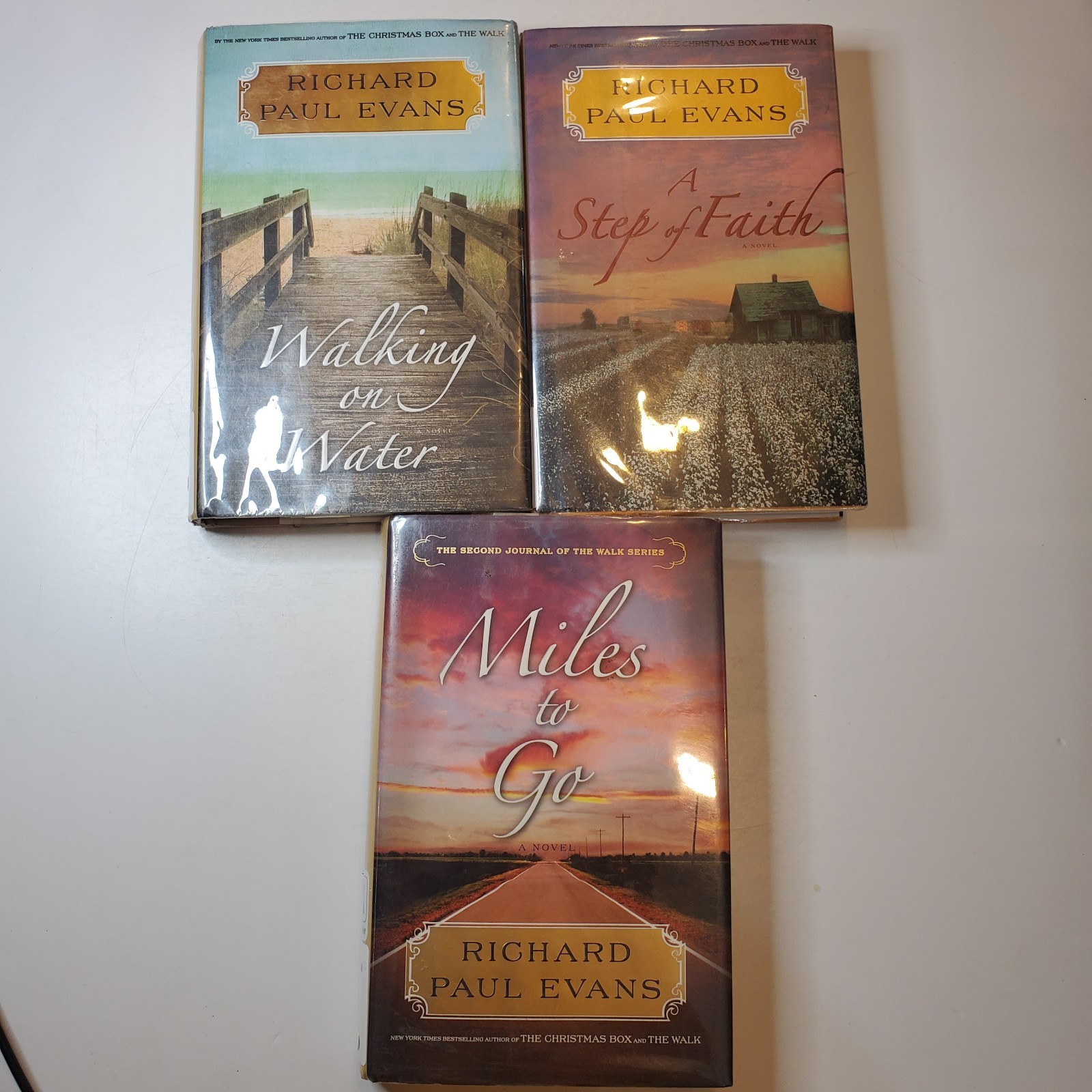 3 THE WALK Series Book Lot Richard Paul Evans HC DJ Walking On Water Step Faith