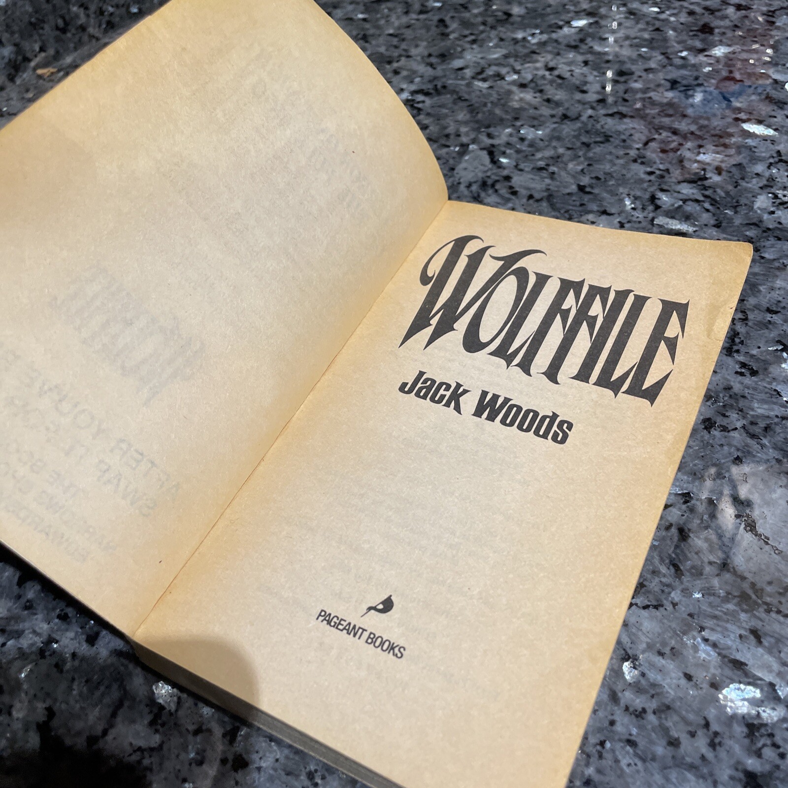 Wolffile by Jack Woods (1988 Pageant Books Paperback) 1st Printing! RARE Horror