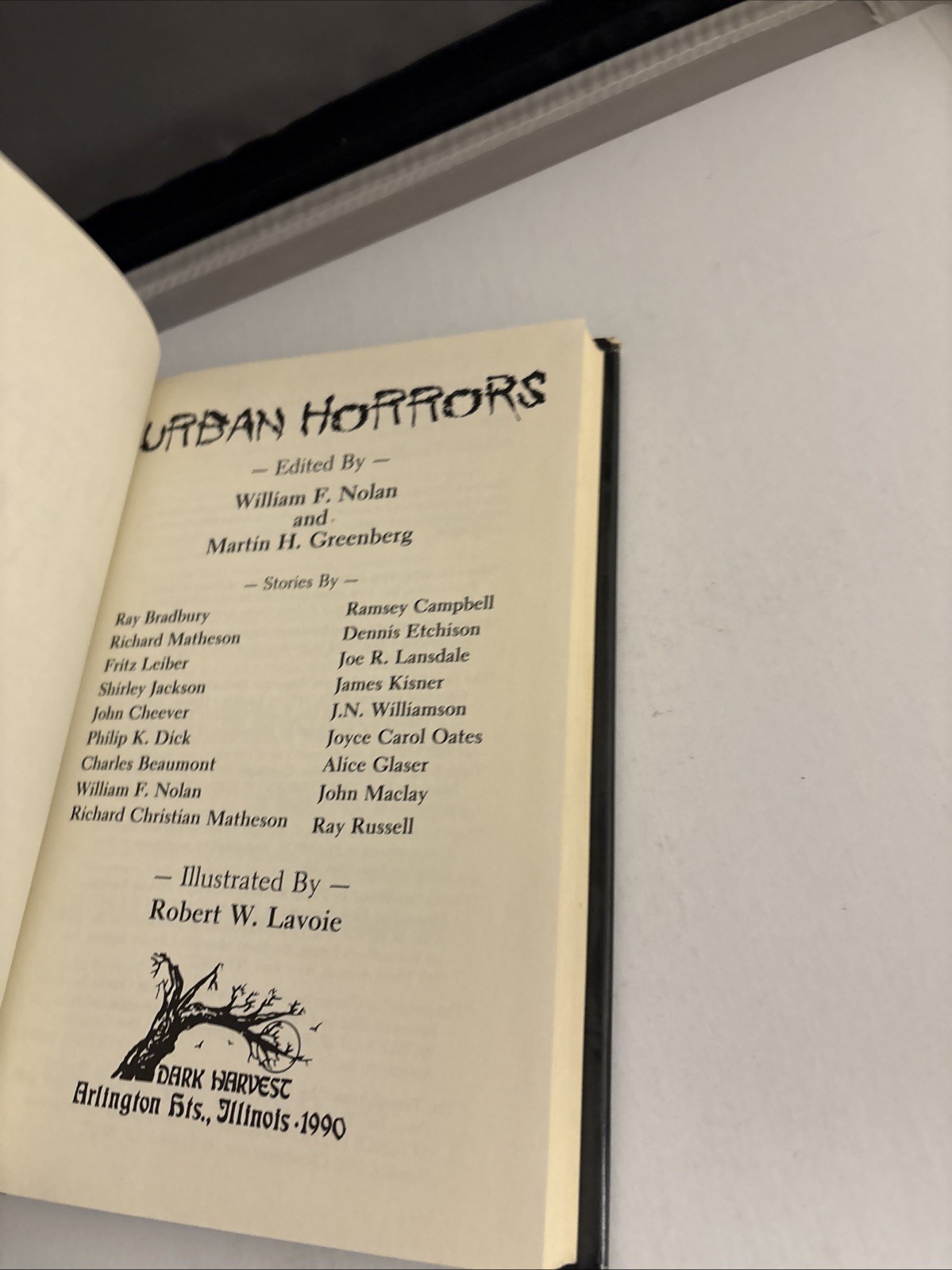Urban Horrors by William F. Nolan (Various) Dark Harvest 1990 First Edition