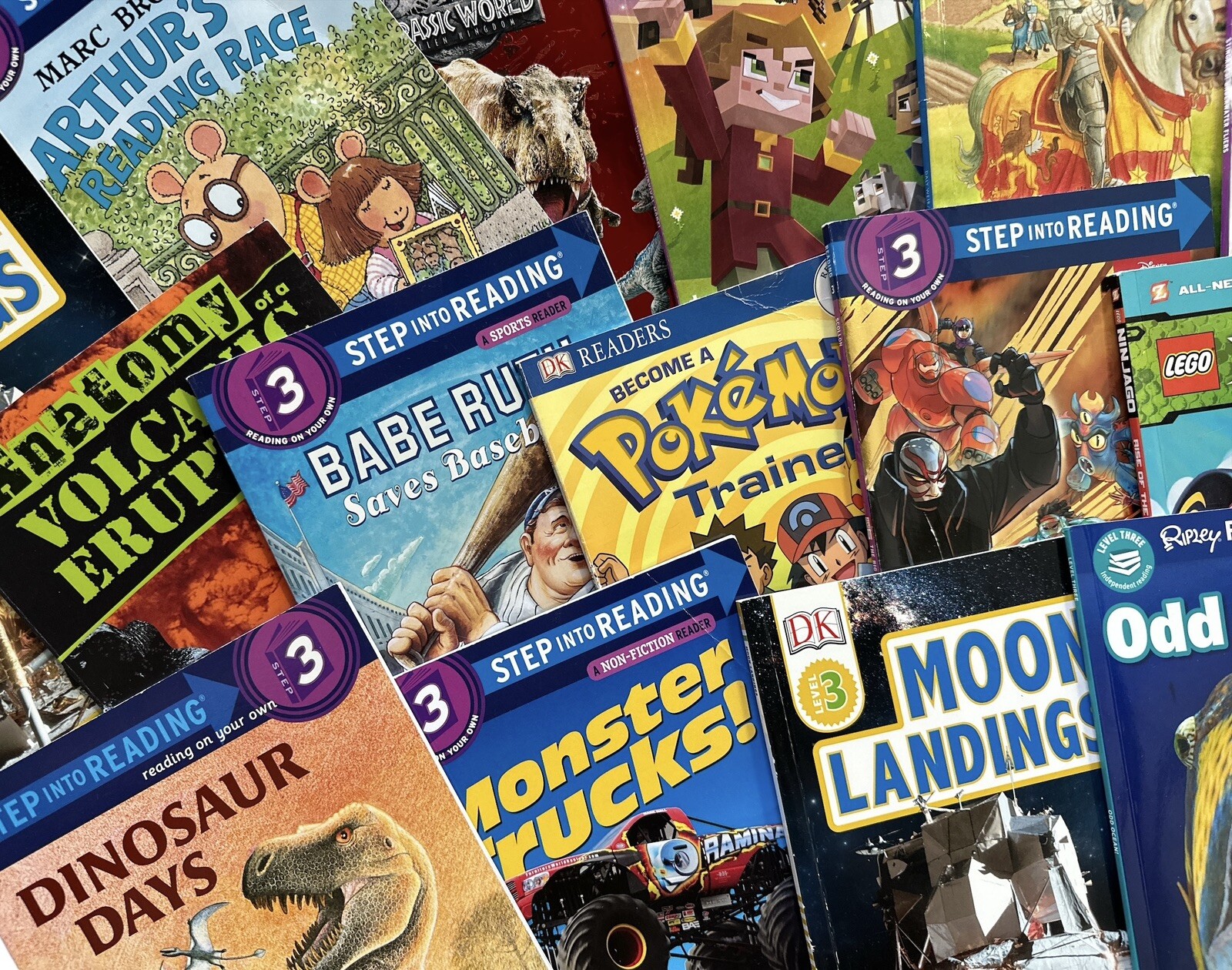 BOYS’ Random Book Lot of 10 Level 3 Step Into Reading, I Can Read, DK – GREAT!