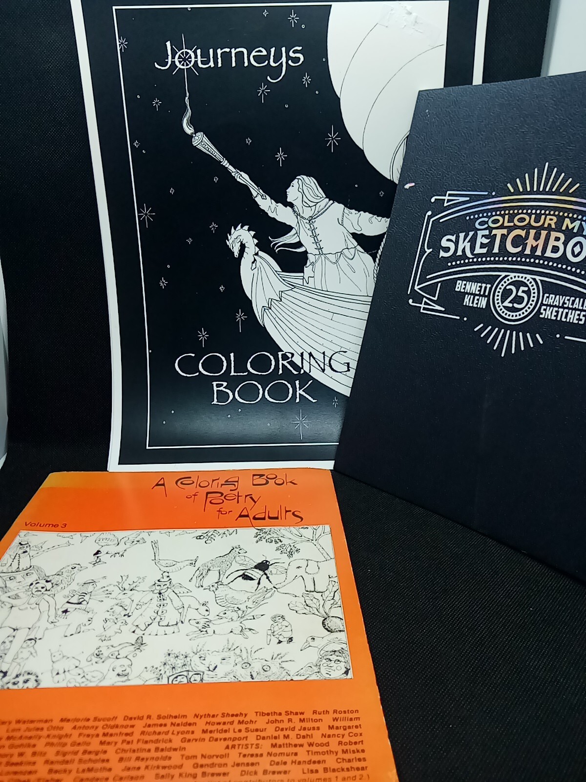Adult Coloring Book (Lot of 3) – 1 Coloring Book Of Poetry for Adults