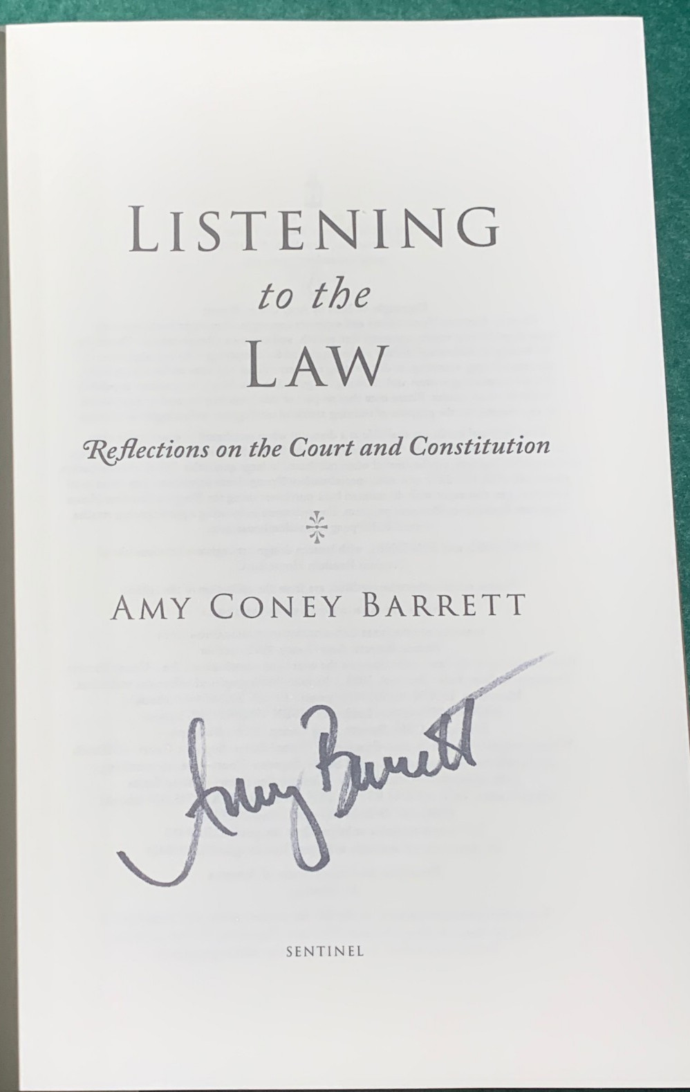 Listening to the Law Amy Coney Barrett SIGNED 1st/1st HC DJ Trump Supreme Court