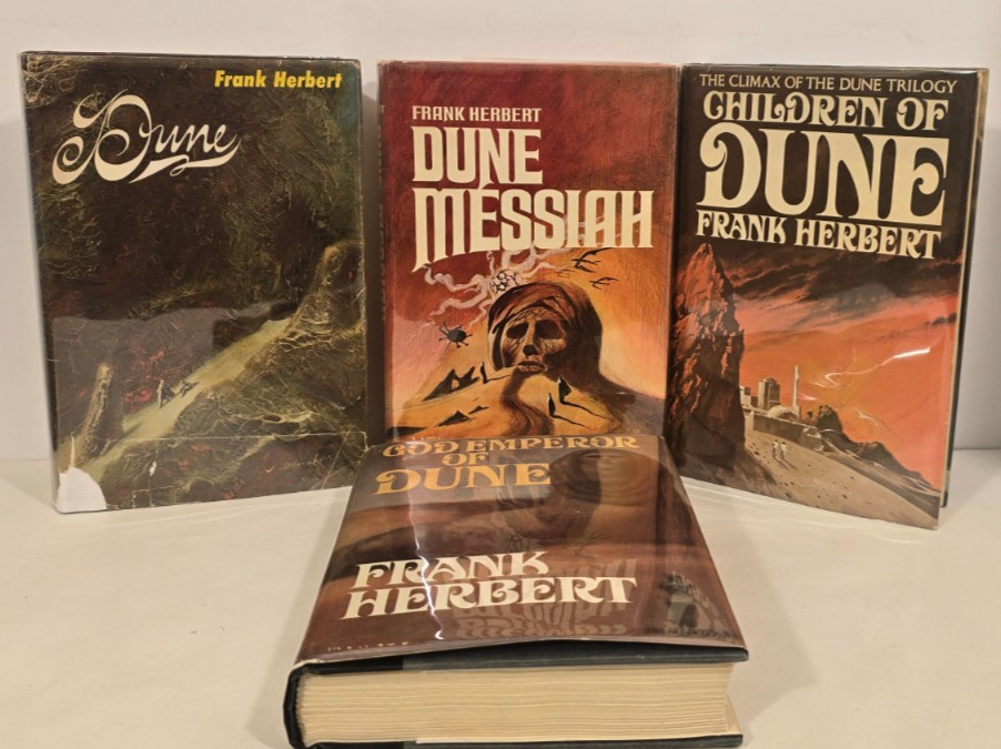 Dune Series, Books 1-4 by Frank Herbert, Hardcover Book Club Editions
