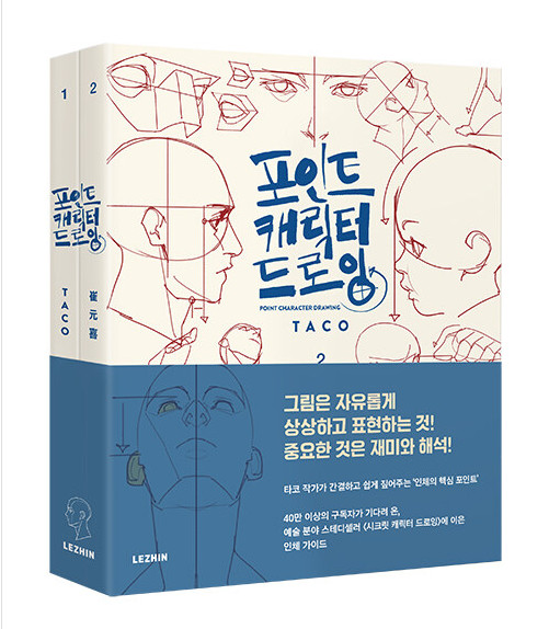 Point Character Drawing by TACO Lezhin Comics Human Body Drawing Guide Vol 1&2