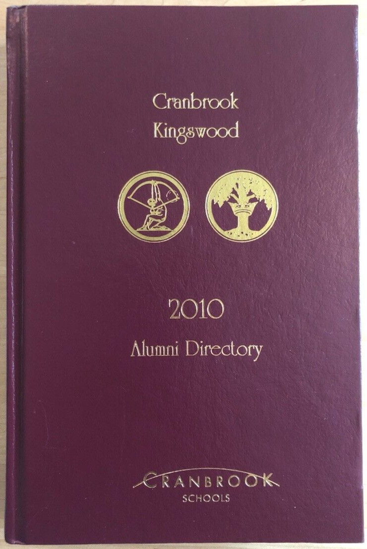 Cranbrook Kingswood 2010 Alumni Directory, hardcover with gilt on covers & spine