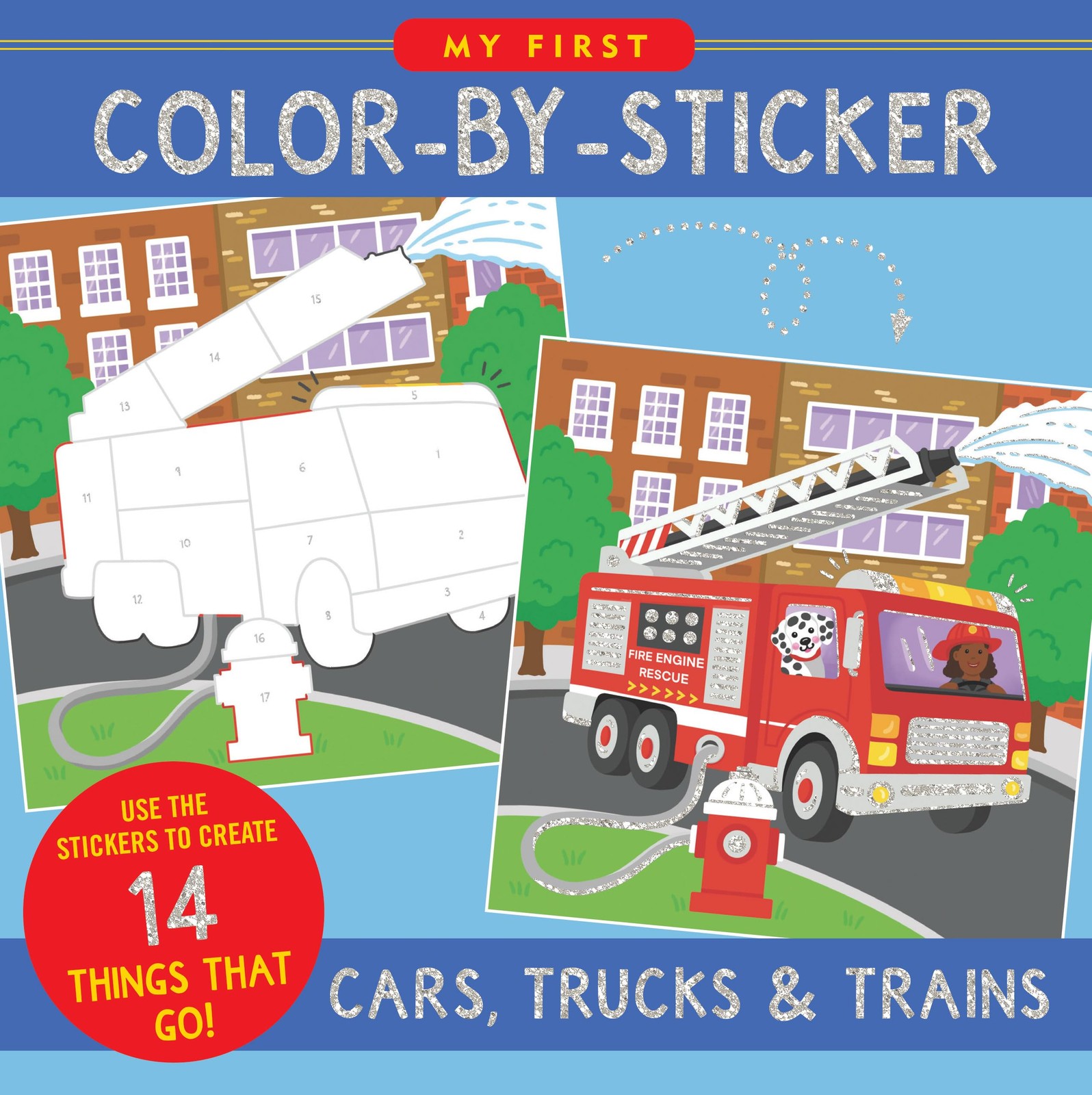 My First Color-By-Sticker Book – Cars, Trucks, & Trains various colors