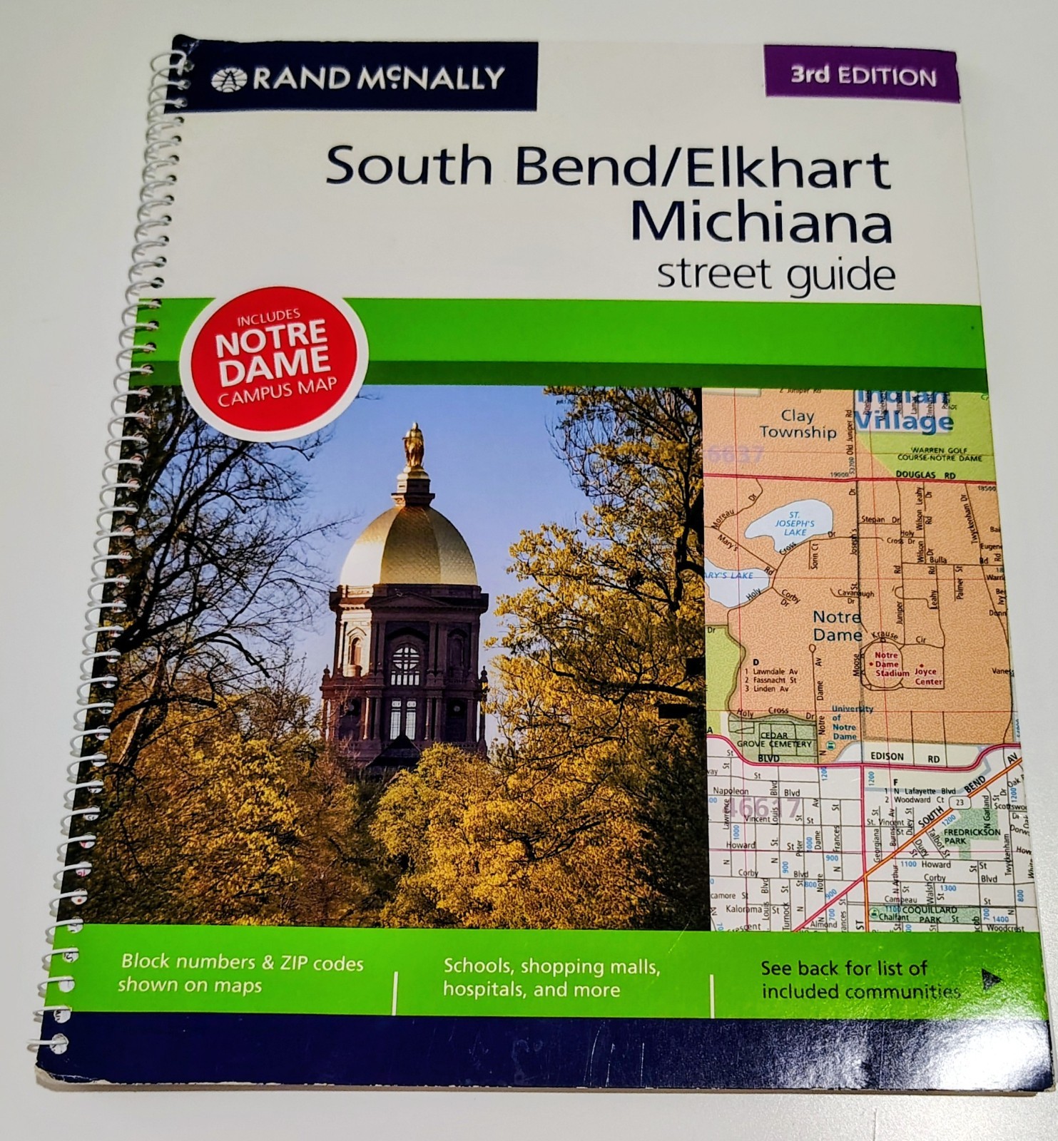 Rand McNally South Bend Elkhart Michiana Street Guide 3rd Edition 2007 Spiral