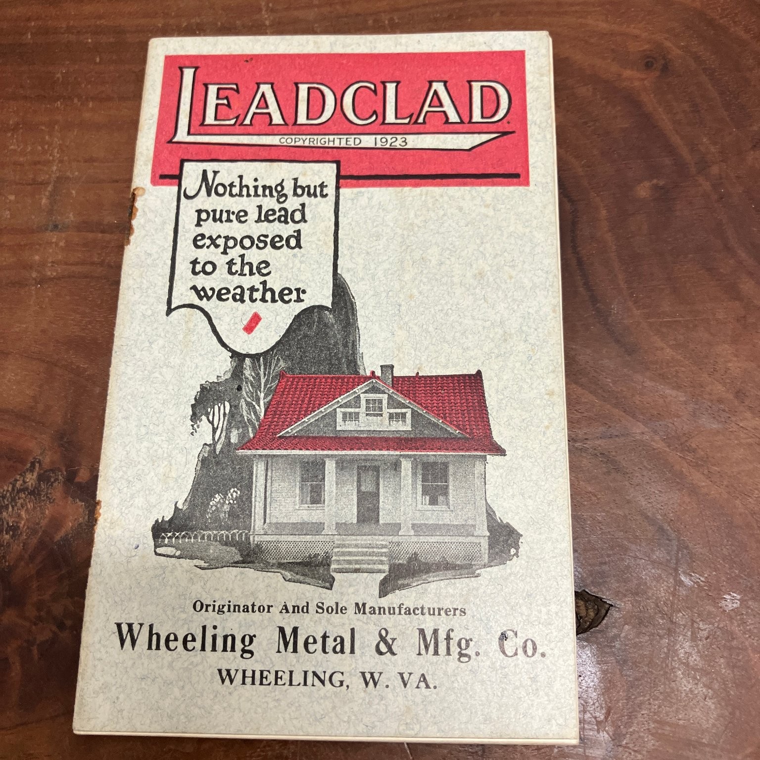 LEADCLAD Wheeling Metal & Mfg. Co. 1923 Vintage Catalog Roofing Brochure