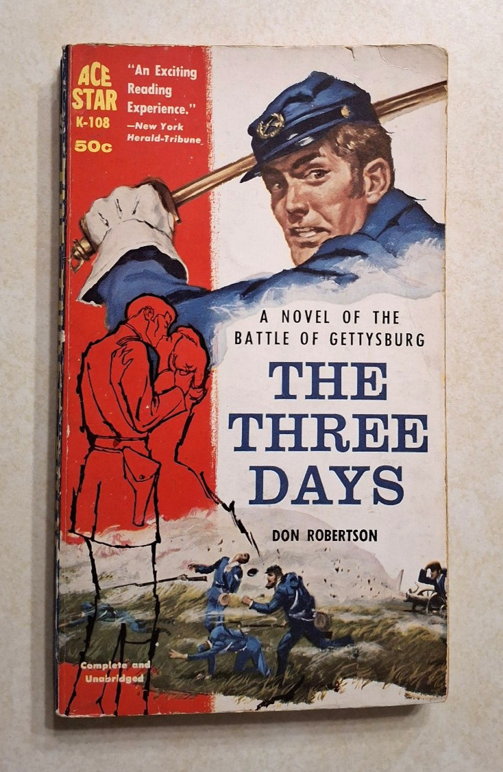 The Three Days Don Robertson 1959 Vintage Ace Paperback Civil War Novel Pulp PB