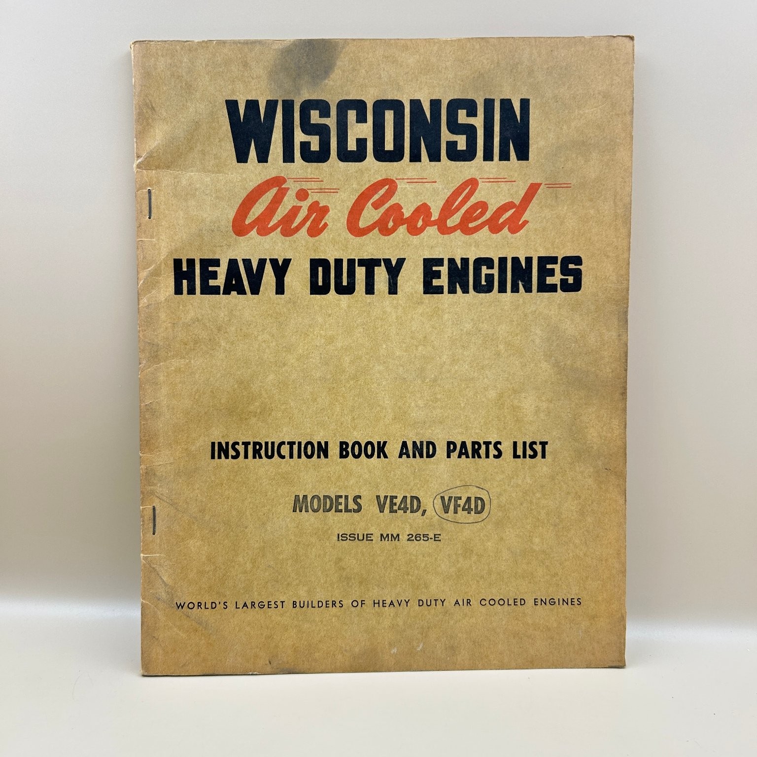 Wisconsin Air Cooled Heavy Duty Engines Manual VE4D VF4D Parts List