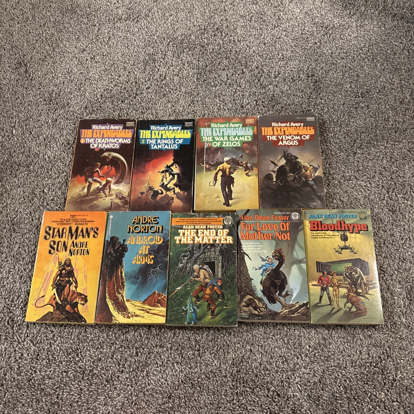 Vintage Fantasy & Sci Fi Lot of 9 Mix of PB Books by Alan Foster, Avery, Norton