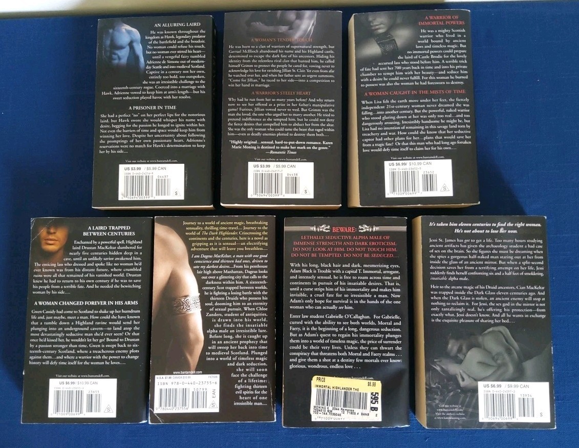 Lot of 7 – Karen Marie Moning – Dark Highlander Series 1-7 – Paperbacks