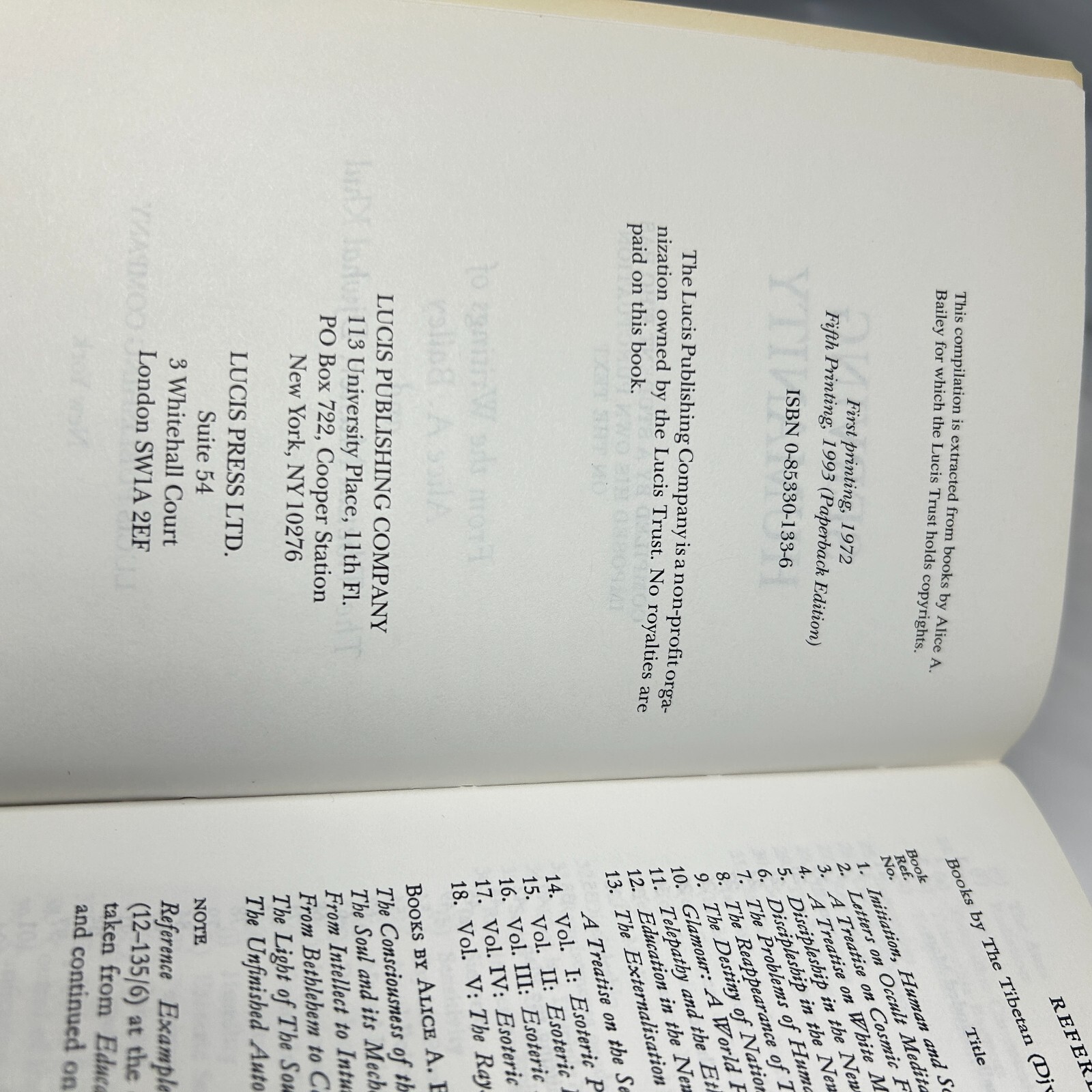 Serving Humanity Writings of Alice Bailey and the Tibetan Masters 1993 Lucis