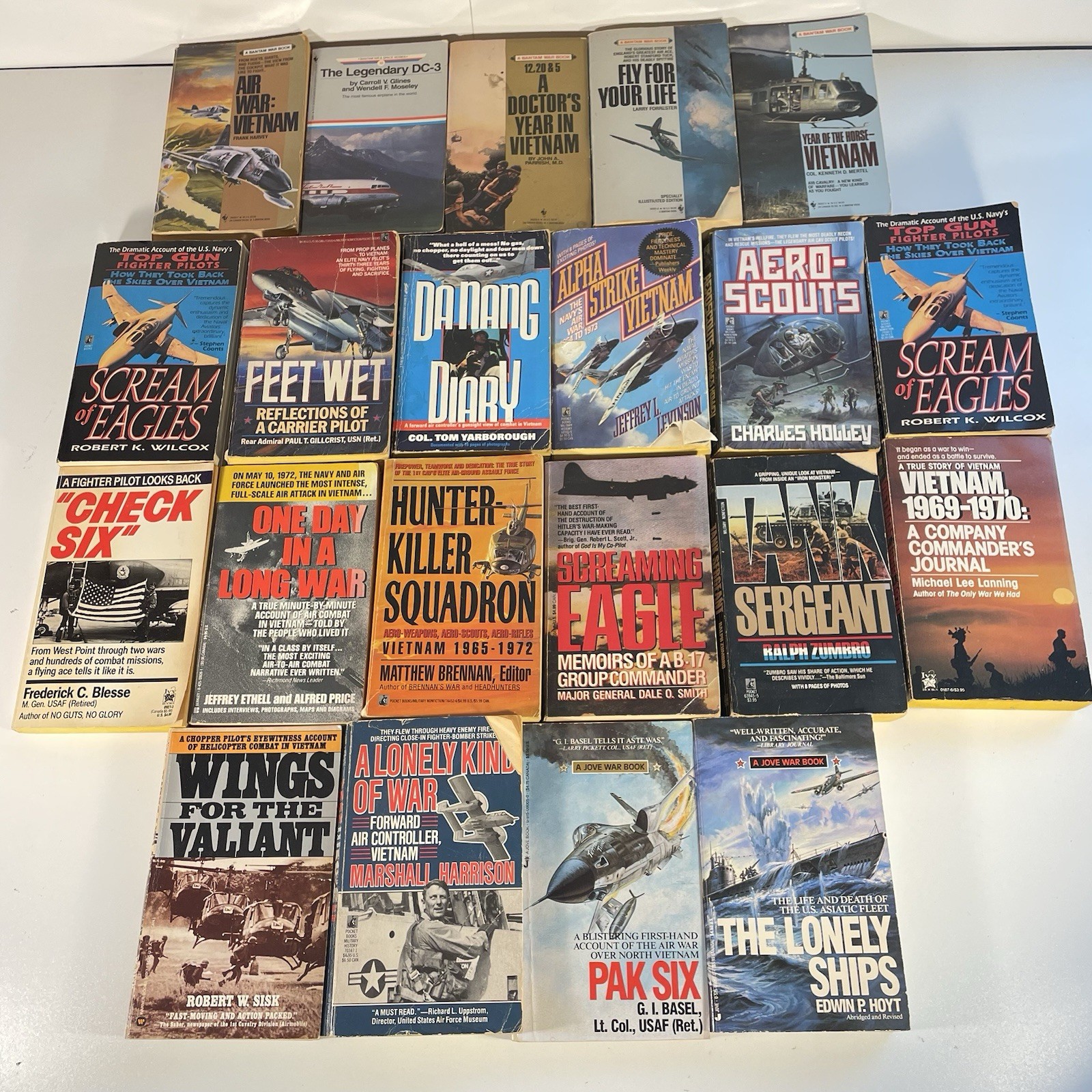 Lot of 21 Vintage Vietnam War Military Aviation Navy Air Force Memoir Books