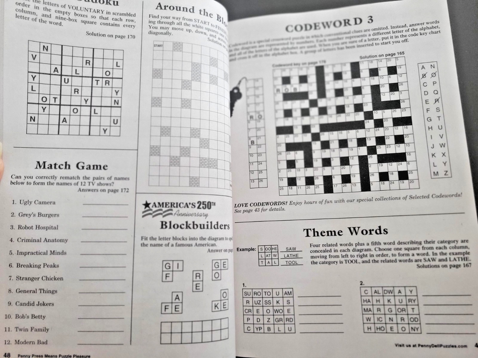 Lot of 2 Penny Press Variety Puzzle Books – Tournament & Approved – Fun For All