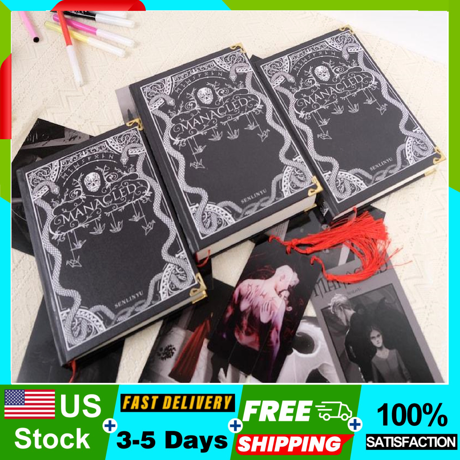 Manacled Book 3-Volume Hardcover Edition with Illustrations by Senlinyu