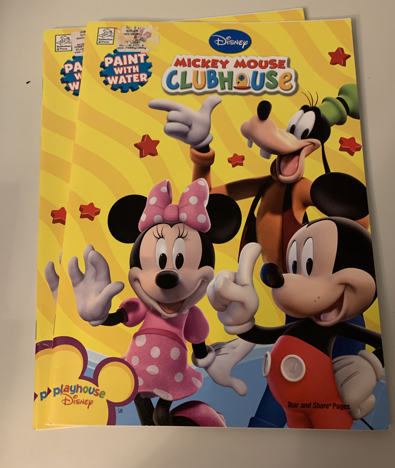 2-DISNEY MICKEY MOUSE CLUBHOUSE PAINT WITH WATER By Dalmatian Press