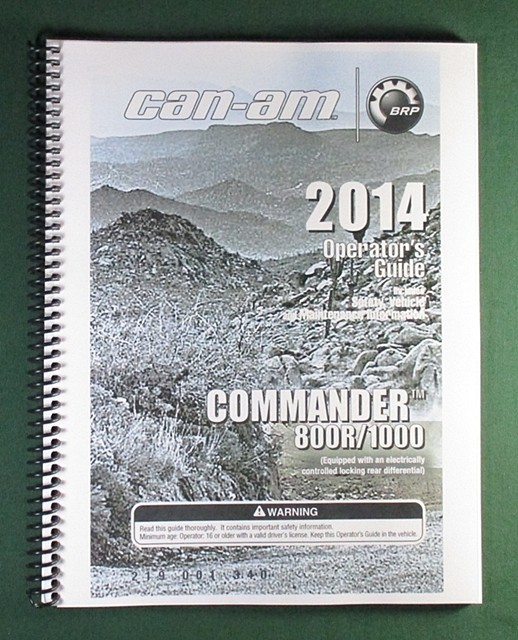 2014 Can-Am Commander 1000R Owner’s Manual: 164 Pages & Protective Covers