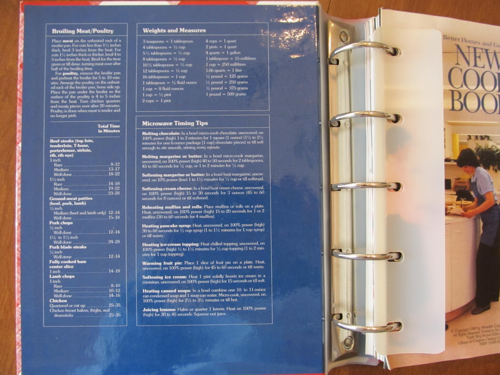 Vintage Better Homes and Gardens NEW COOK BOOK, 1989, Five Ring Binder 472 Pages