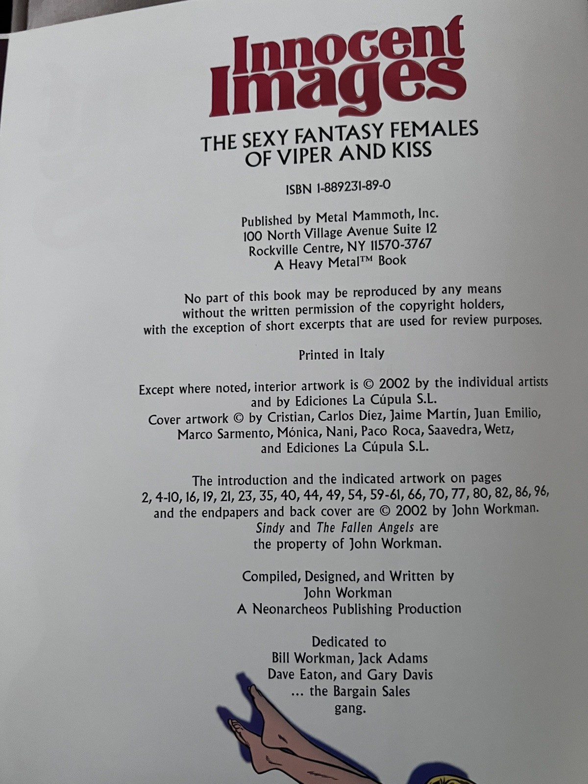 INNOCENT IMAGES SEXY FANTASY FEMALES OF VIPER & KISS HARDCOVER HEAVY METAL 2002