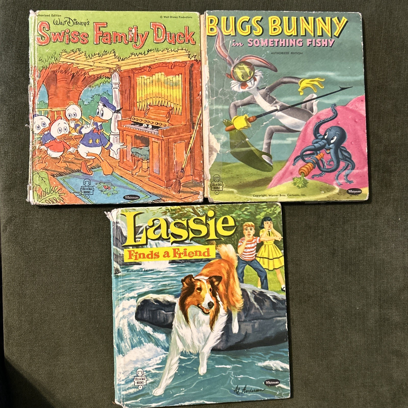 Lot of (7) Whitman Tell A Tale Children’s Book 1948–1960 – Disney, Lassie, etc