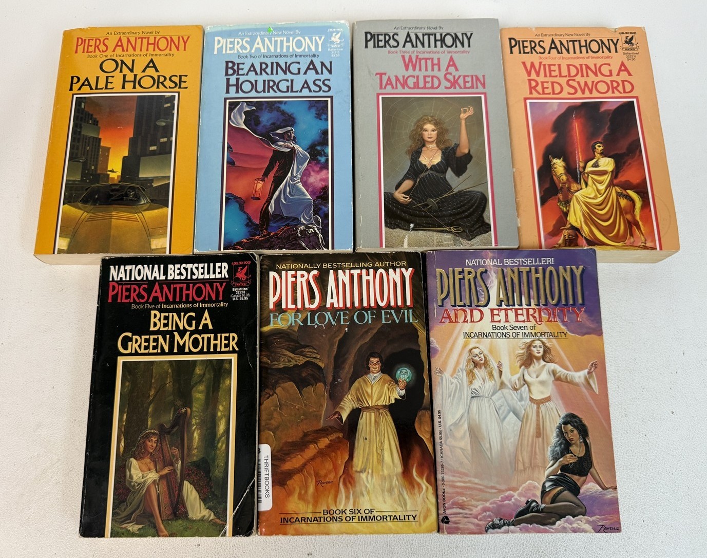 Piers Anthony Lot 7 Incarnations of Immortality On a Pale Horse to And Eternity