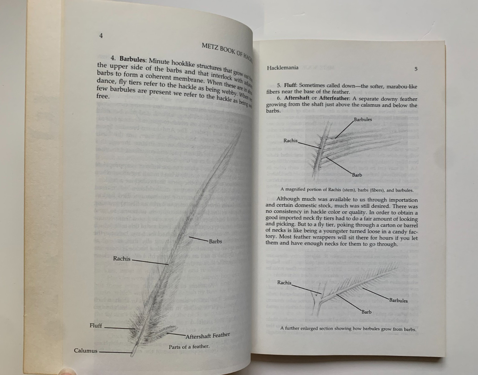 THE METZ BOOK OF HACKLE Eric LEISER, 1987 paperback, fly fishing, tying
