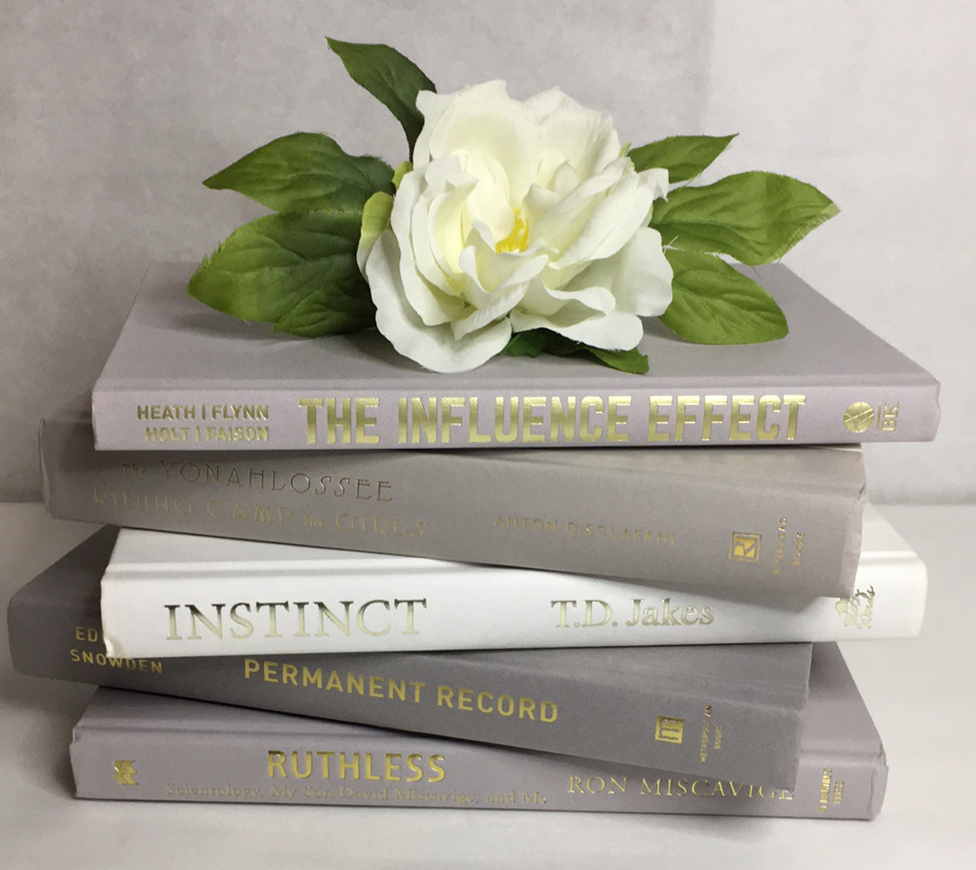 Lot of 5 Decor Books Neutrals Gray White Shades Home Office Stage Display