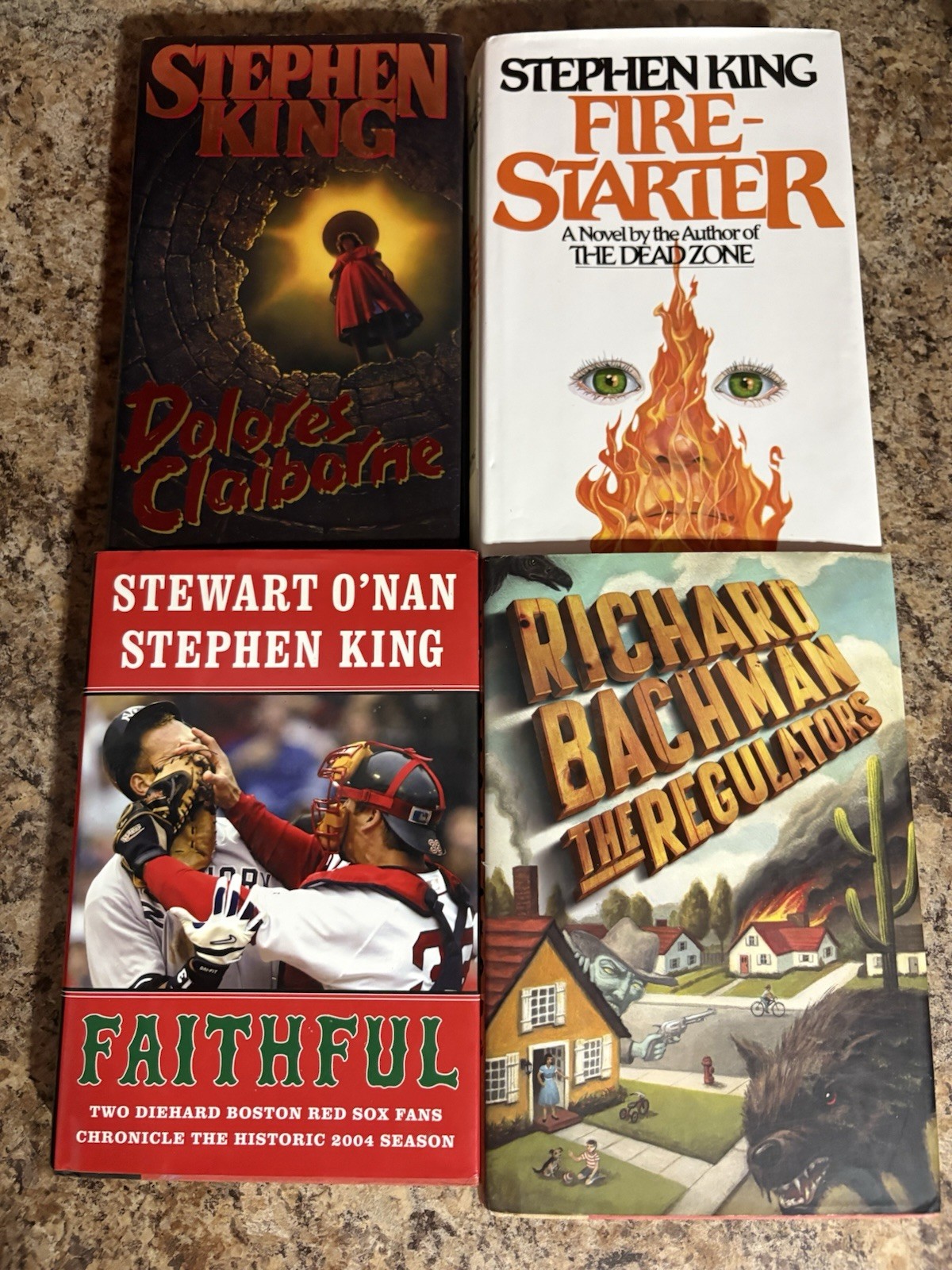 4 Book Lot Stephen King Hardcover Firestarter Dolores Claiborne Faithful