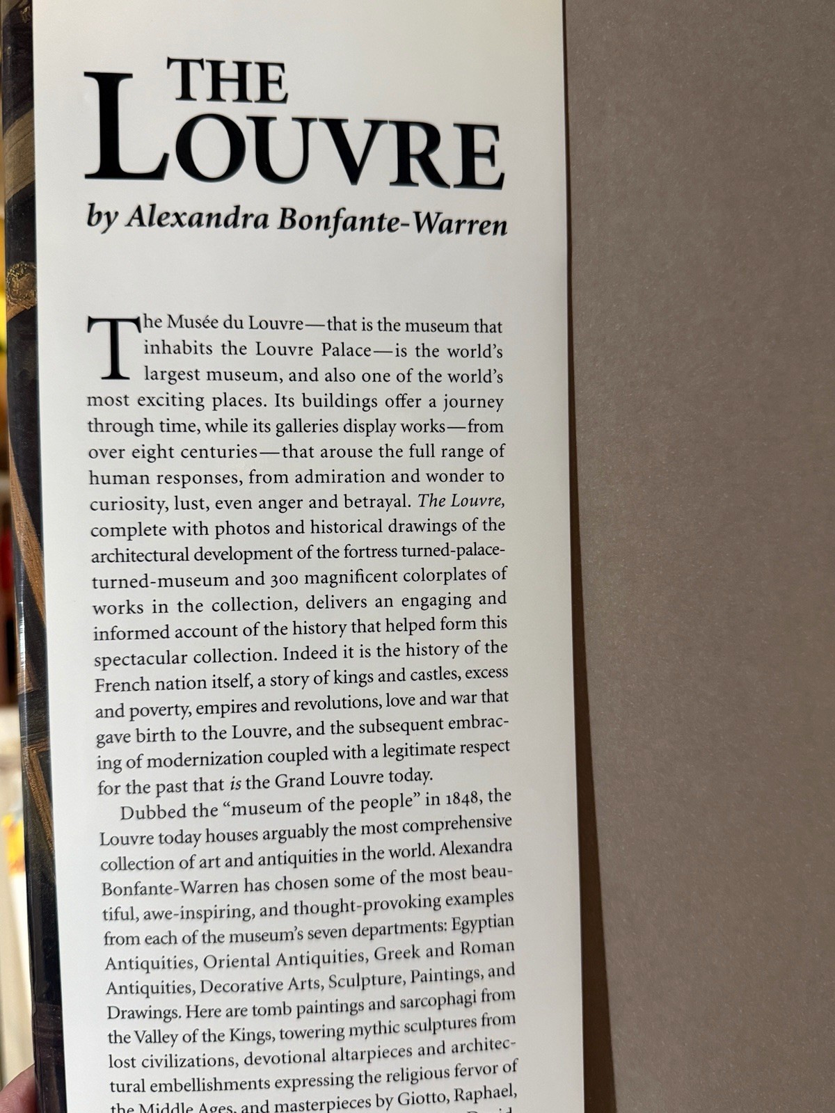 The Louvre Coffee Table Book Illustrated Hardcover Alexandra Bonfante-Warren