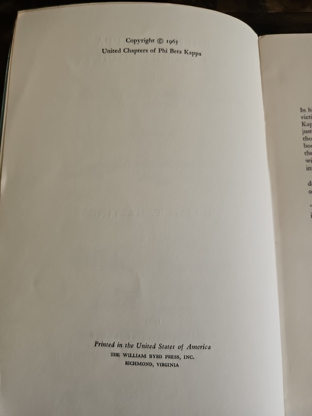 1965 Phi Beta Kappa As A Secret Society Freemasonry Hastings PBK