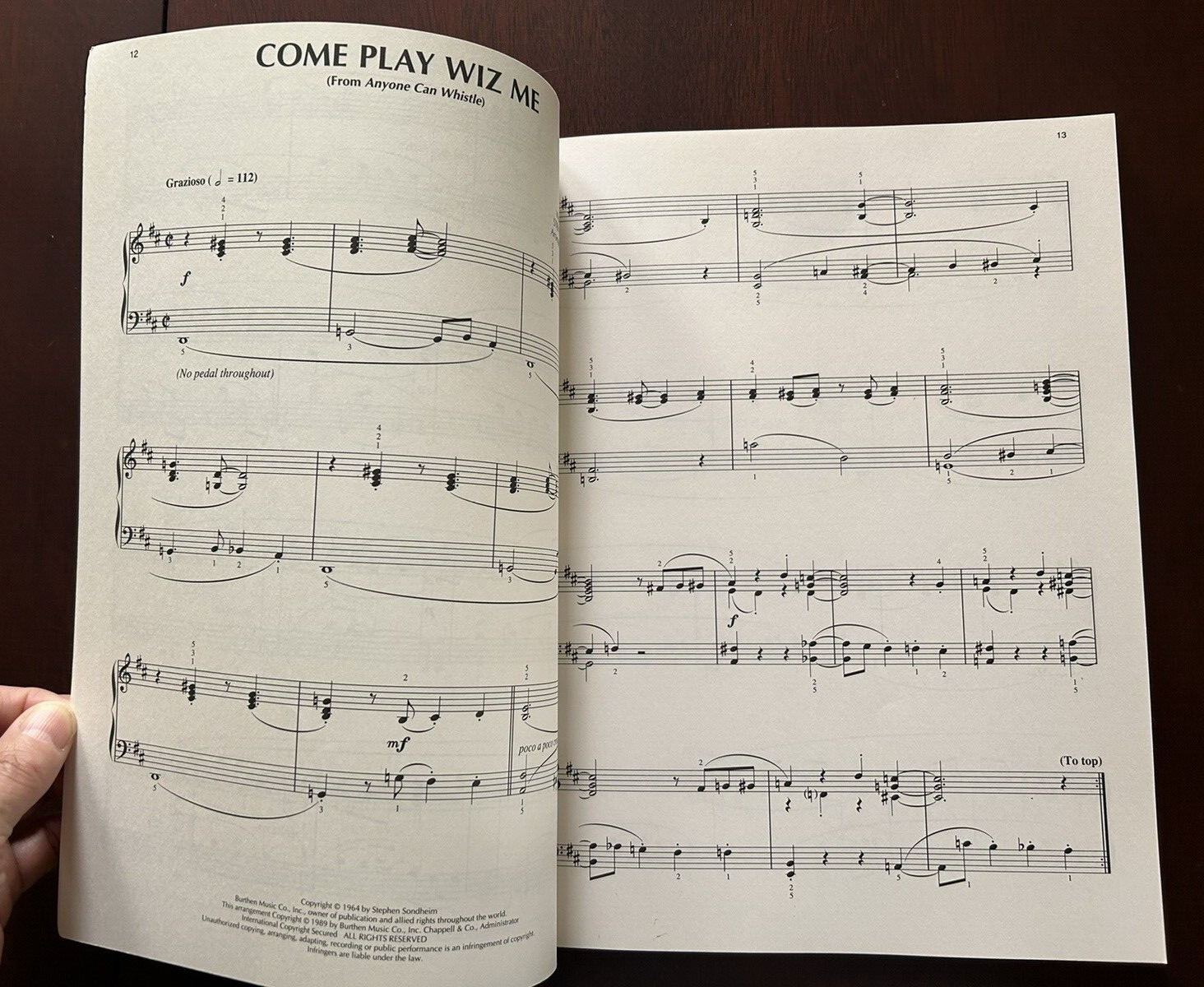 Stephen Sondheim for Piano 1989 arranged by Lee Evans RARE – out of print