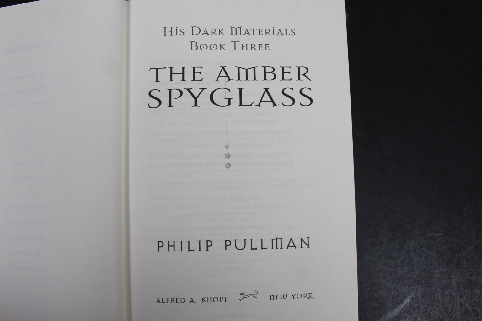 The Amber Spyglass Philip Pullman 2000 First American Edition Fantasy Knopf HCDJ