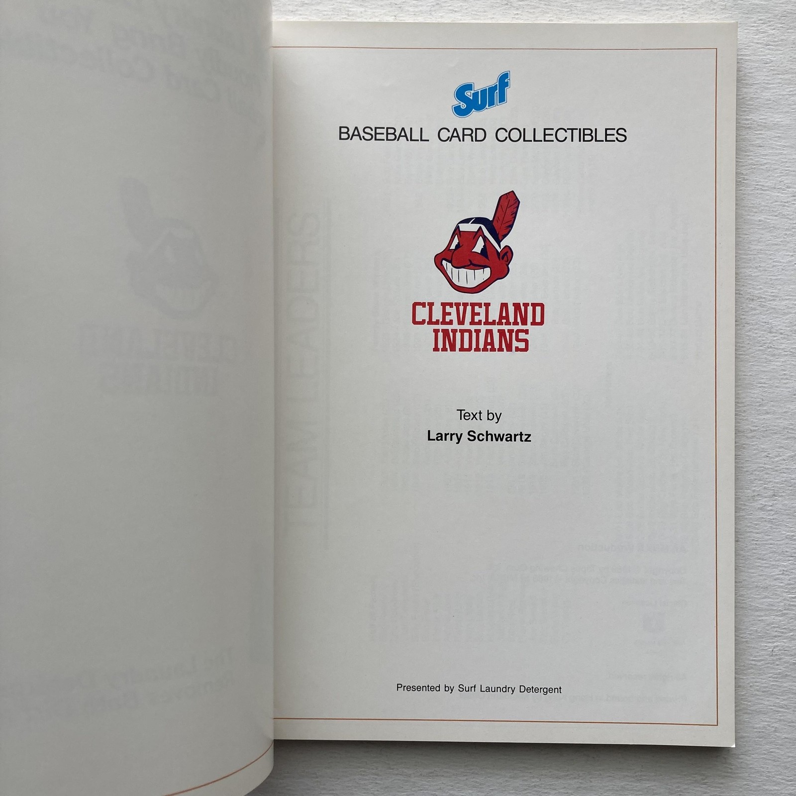 Vintage 1988 Baseball Card Collectibles Cleveland Indians Schwartz Surf PB