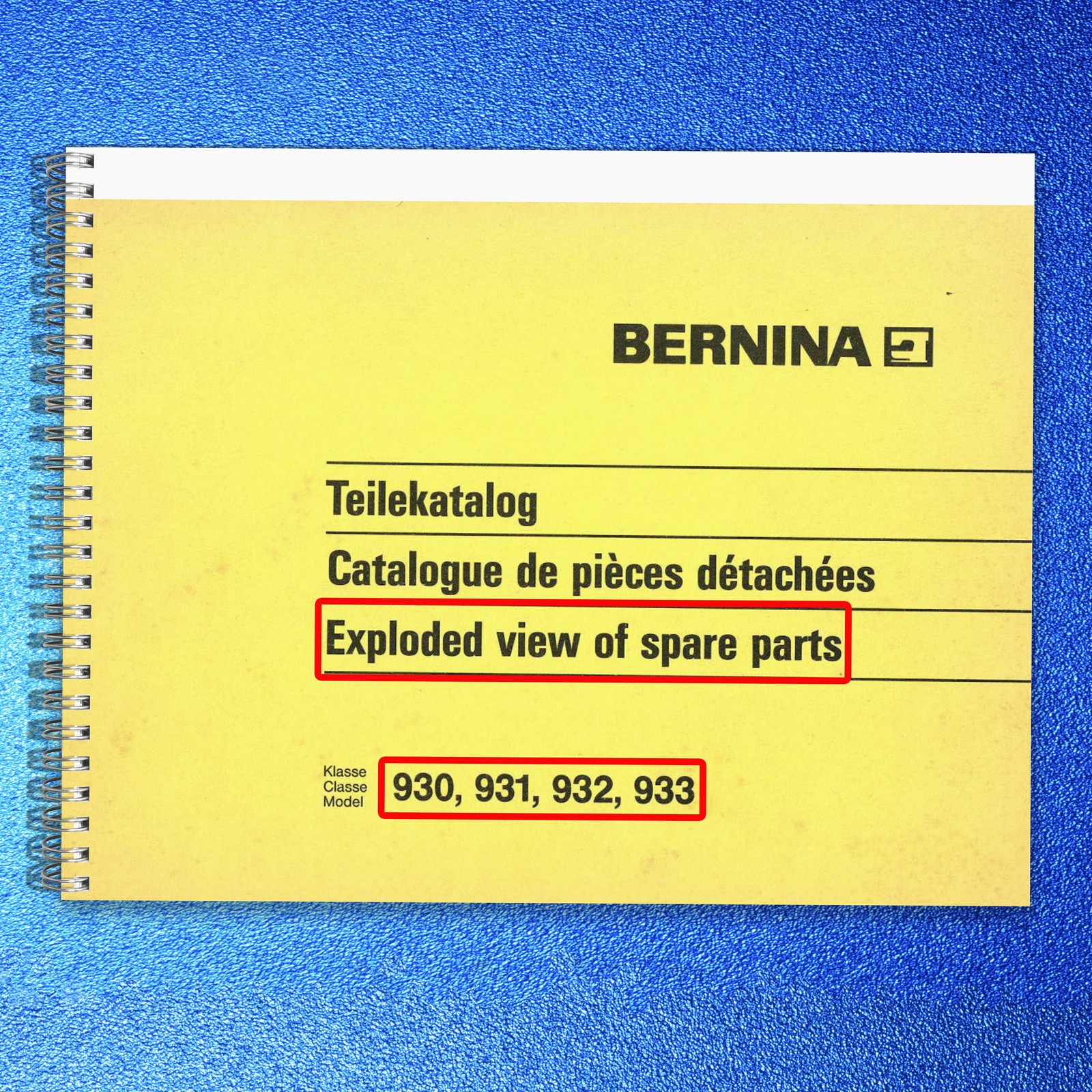 BERNINA 930 Record Sewing Machine Illustrated Parts List Manual , FOLDOUTS