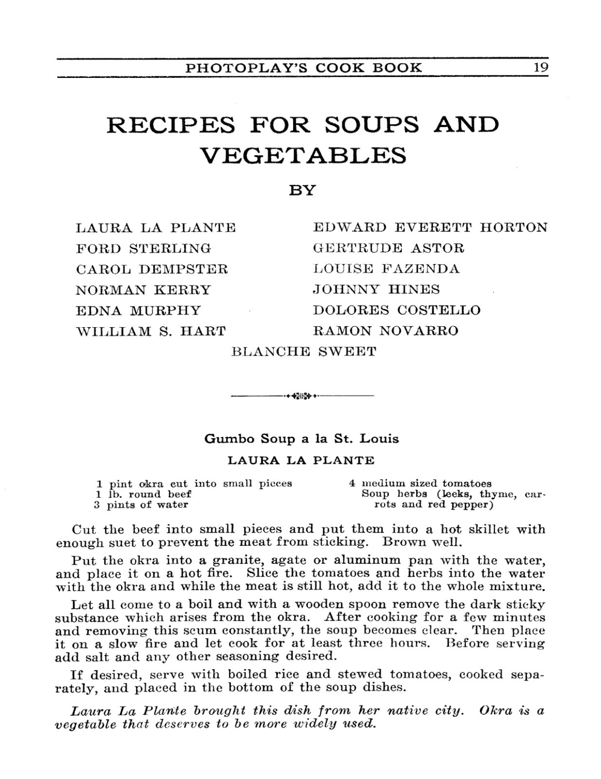 1927 Photoplay’s Cook Book 100 Favorite Recipes Of The Stars 44 Pages