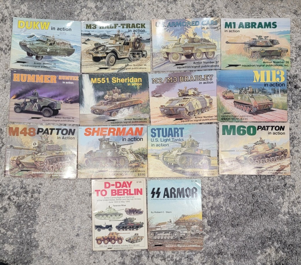 Lot Of 14 Squadron / Signal Publications War Military Armor Tanks In Action