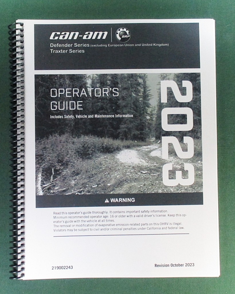 2023 Can-Am Traxter HD10 Owner’s Manual: 252 Pages & Protective Covers