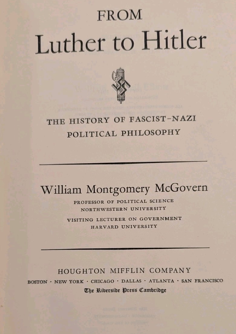 FROM LUTHER TO HITLER
