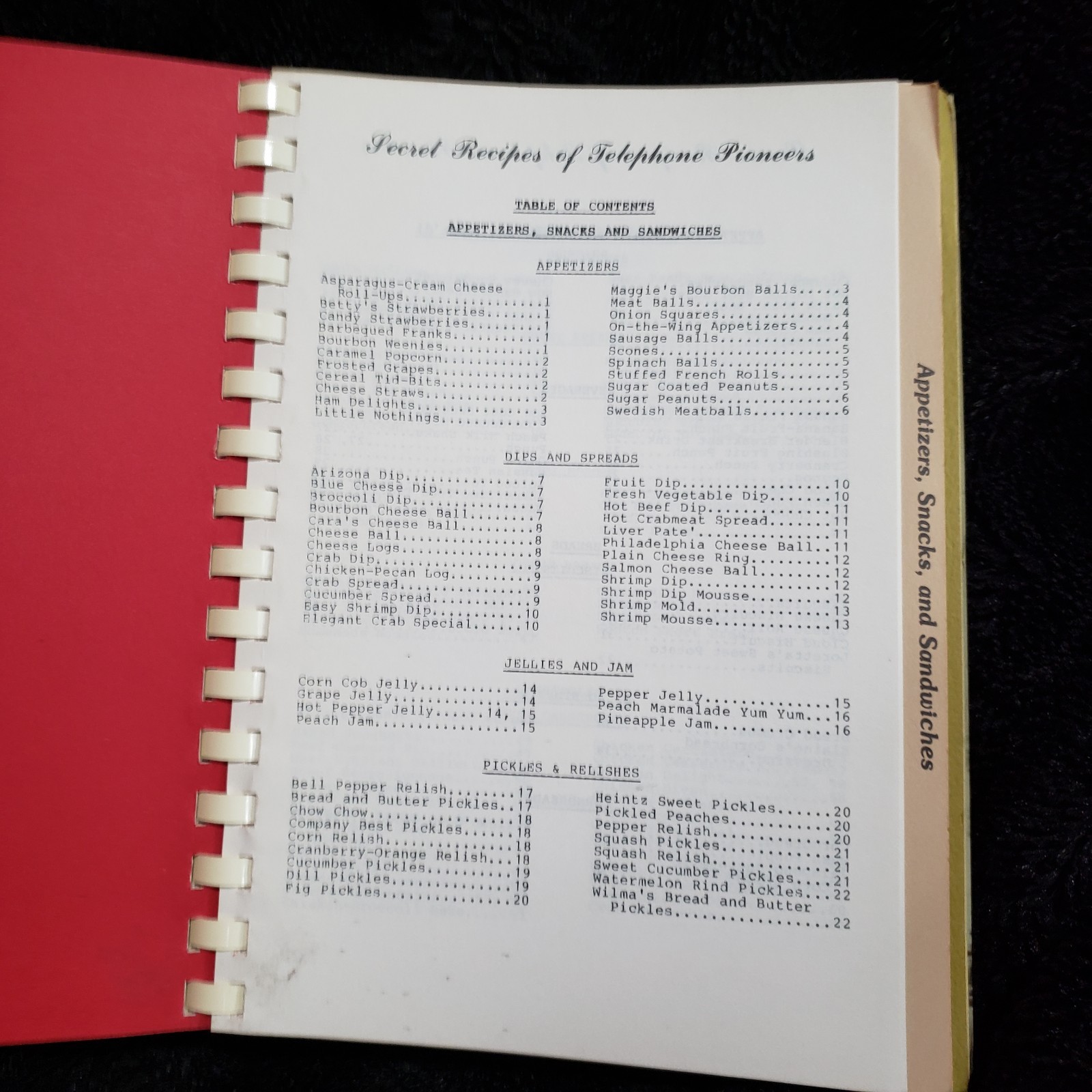 Secret Recipes of Telephone Pioneers Cookbook Chaper 1961 South Carolina 1982