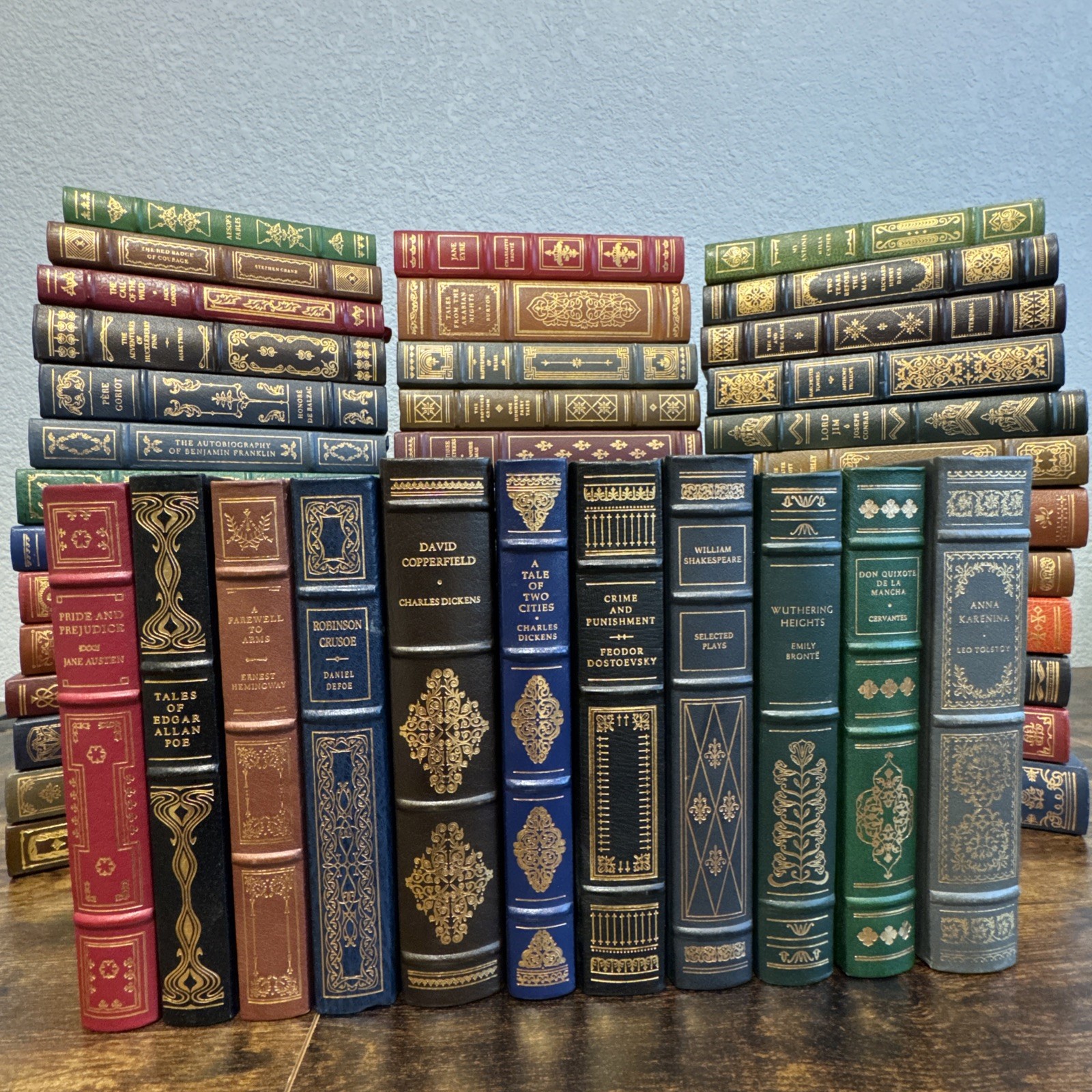 Franklin Library 49 Classic Books Lot Unread Mint Leather Gold Decor Set EUC