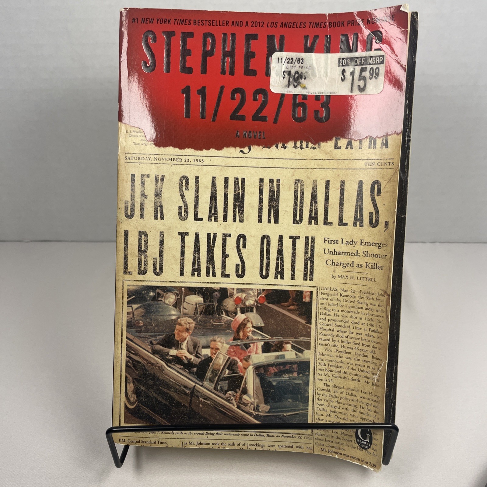 11/22/63 A Novel Stephen King 2012 Trade Paperback Time Travel Thriller