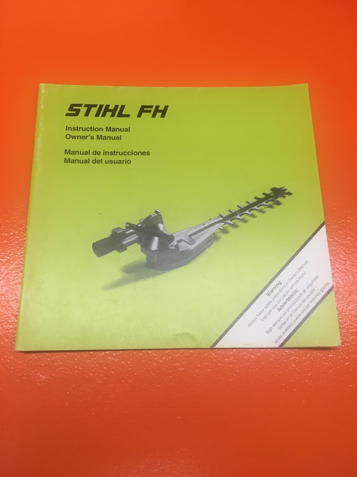 GENUINE STIHL FH SCYTHE TRIMMER ATTACHMENT OWNERS MANUAL – NOS (NOT A REPRINT)