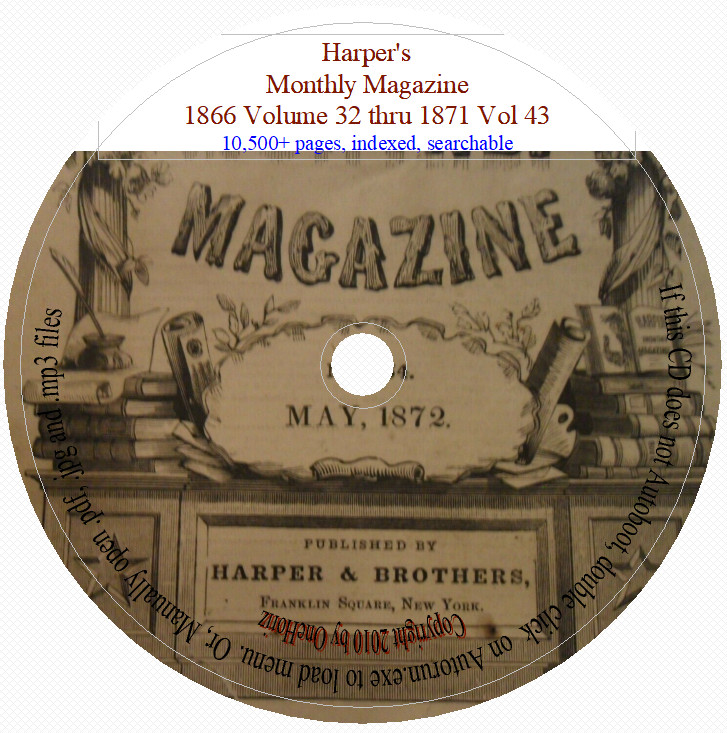 Harper’s Monthly Magazine 1866 Vol 32 – 1871 Vol 43 (12 Volumes)