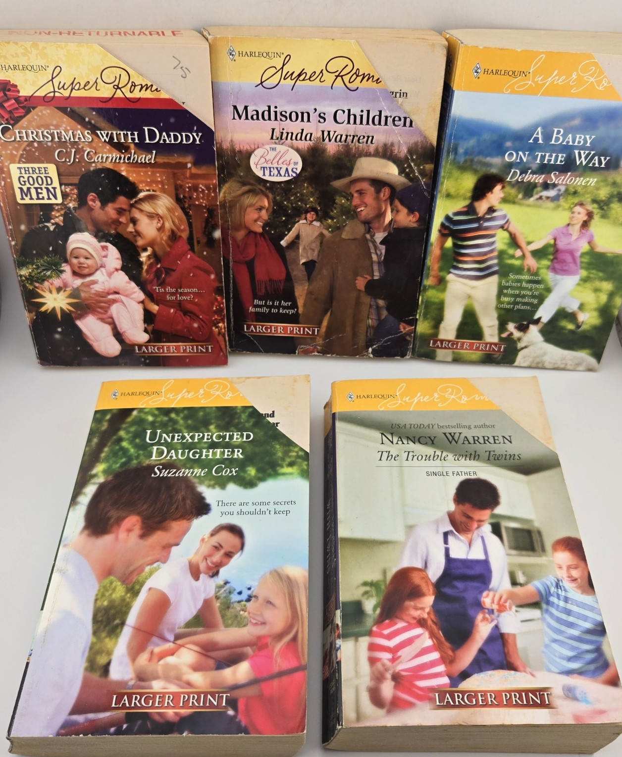 Lot of 5 Harlequin Super Romance Larger Print Vintage Paperback