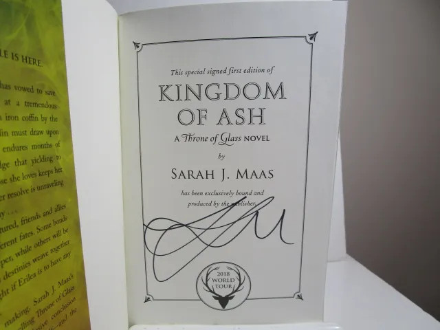 Maas, Sarah J. Kingdom of Ash Signed US HCDJ 1st/1st NF