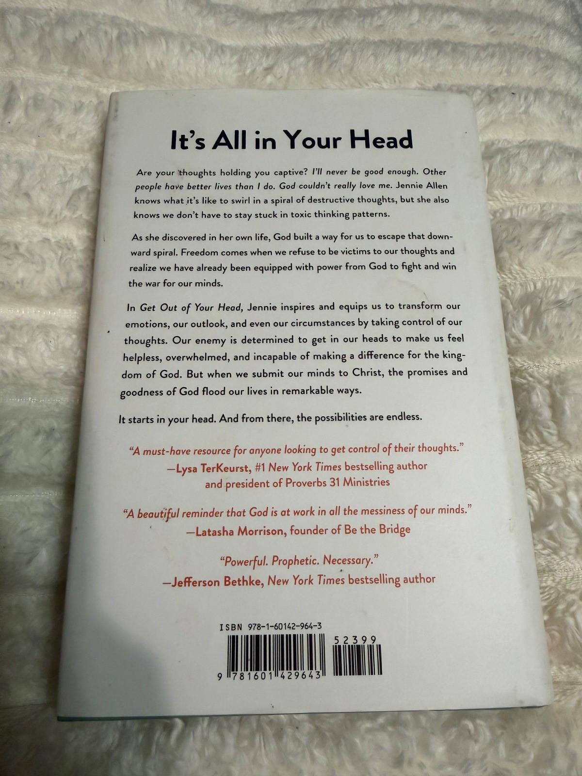 Get Out of Your Head : Stopping the Spiral of Toxic Thoughts by Jennie Allen…