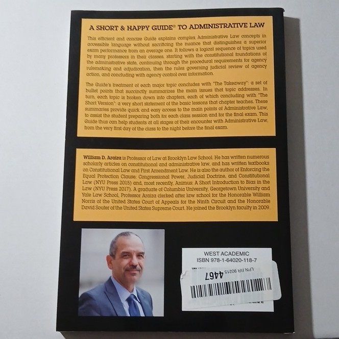 A Short & Happy Guide to Administrative Law Araiza Paperback West Academic