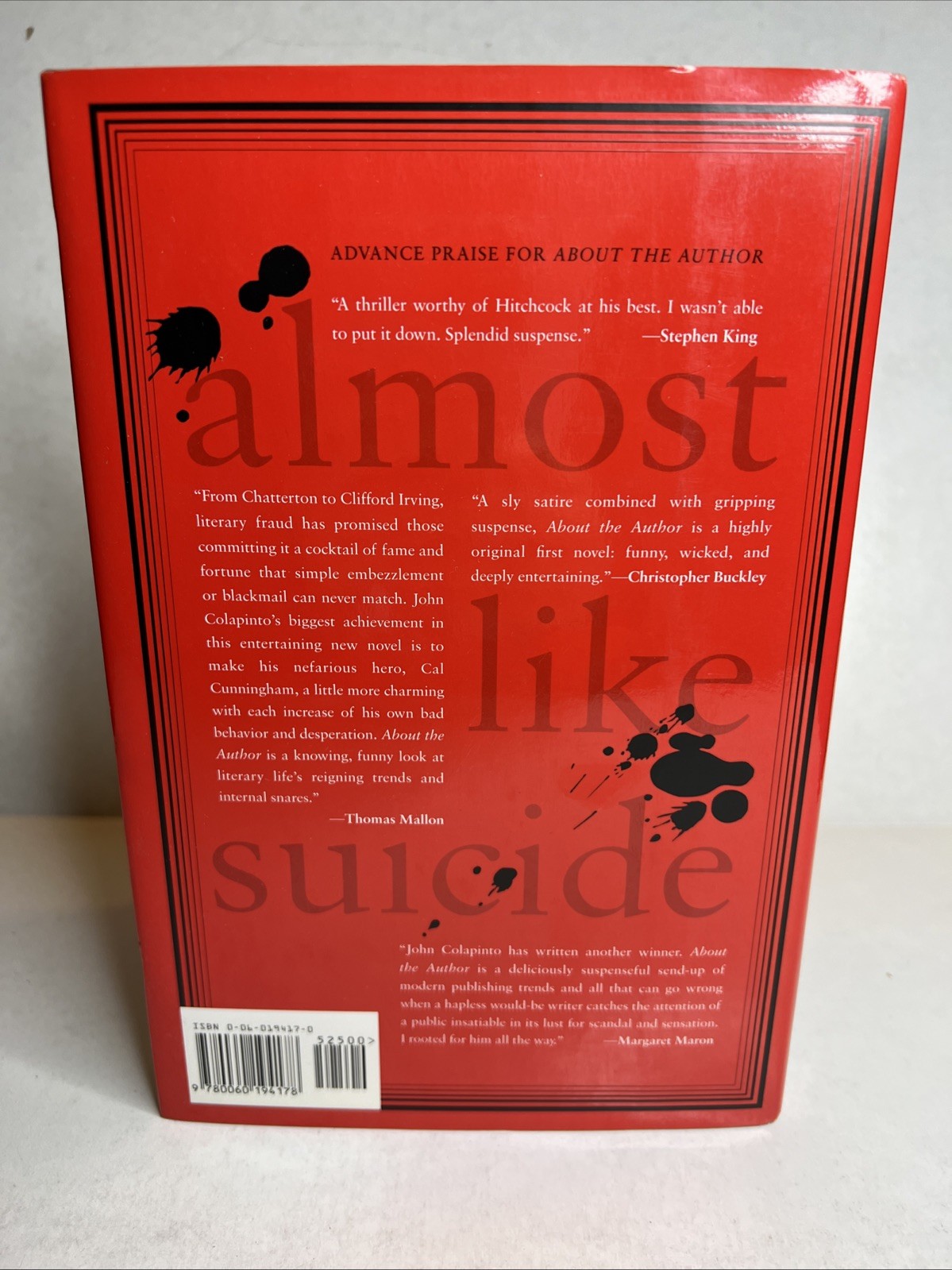Signed: ABOUT THE AUTHOR, JOHN COLAPINTO (Canadian), 1ST ED SA28