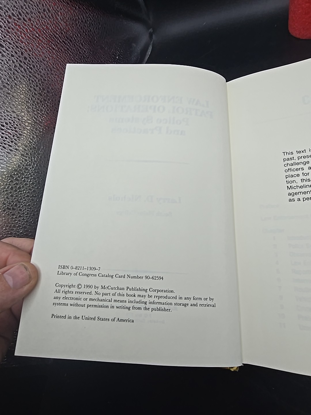 Law Enforcement Patrol Operations by Larry D. Nichols 1990 HC Textbook